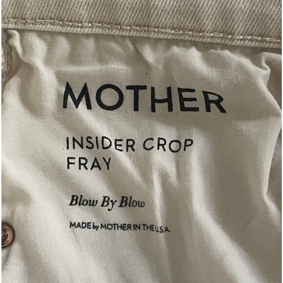 Mother The Insider Crop Fray Blow by Blow Khaki Size 28 Distressed - Picture 12 of 12